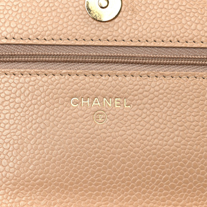 Chanel Caviar Quilted Wallet on Chain WOC Beige 6 of 12