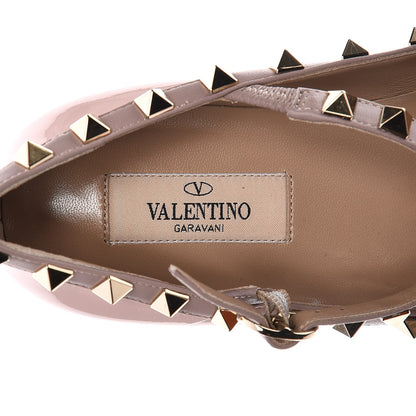 Valentino Garavani Patent Rockstud Cage Ballerina Flats 37 Water Rose Poudre 6 of 7