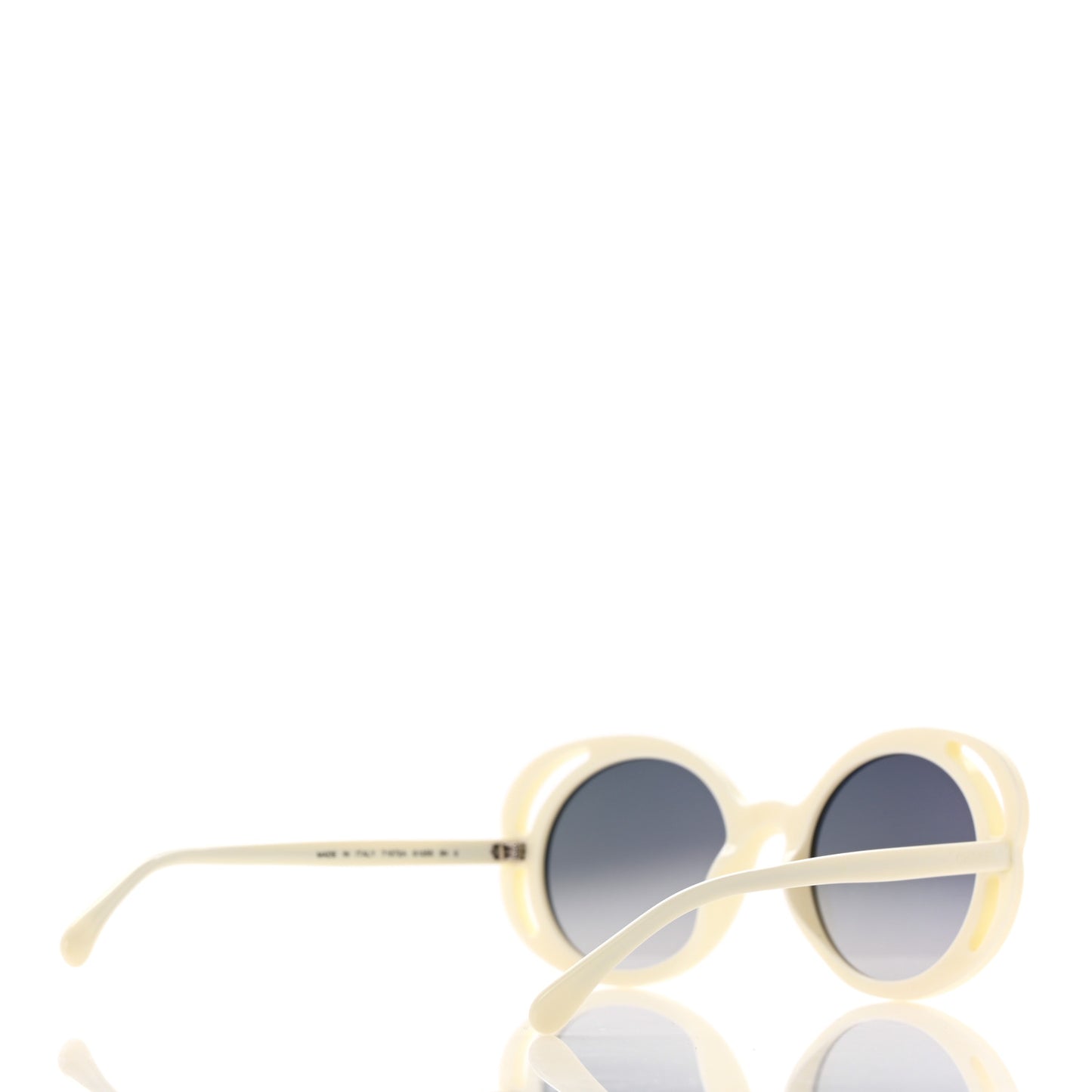 Acetate Round Sunglasses 71572A White