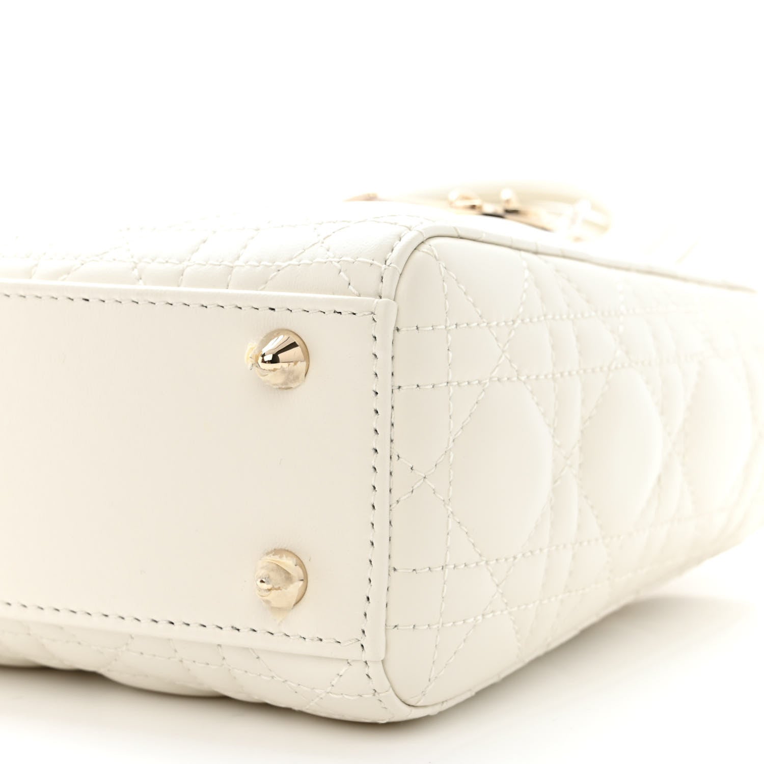 Christian Dior Lambskin Cannage Small My ABCDior Lady Dior White 10 of 11