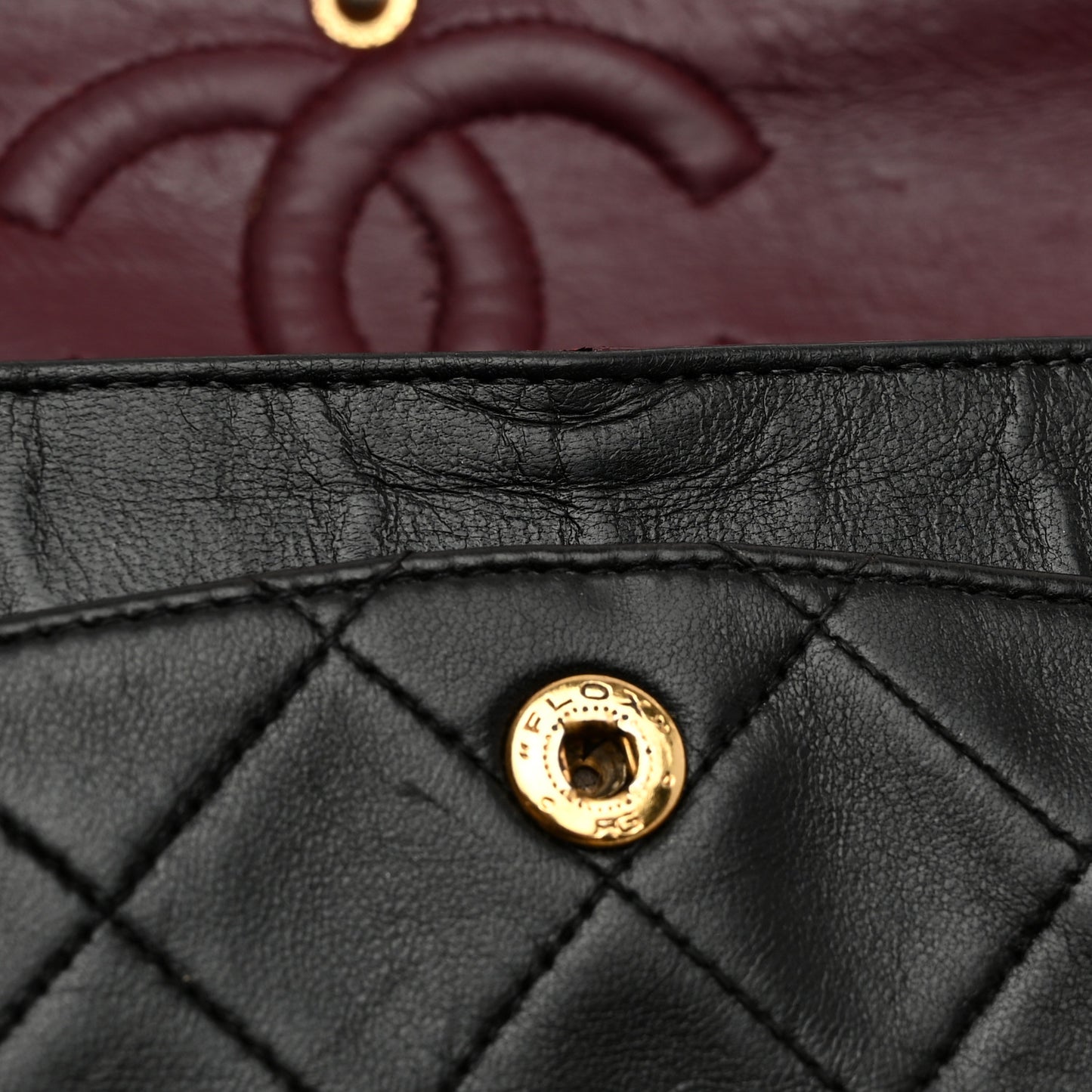 Lambskin Quilted Small Double Flap Black