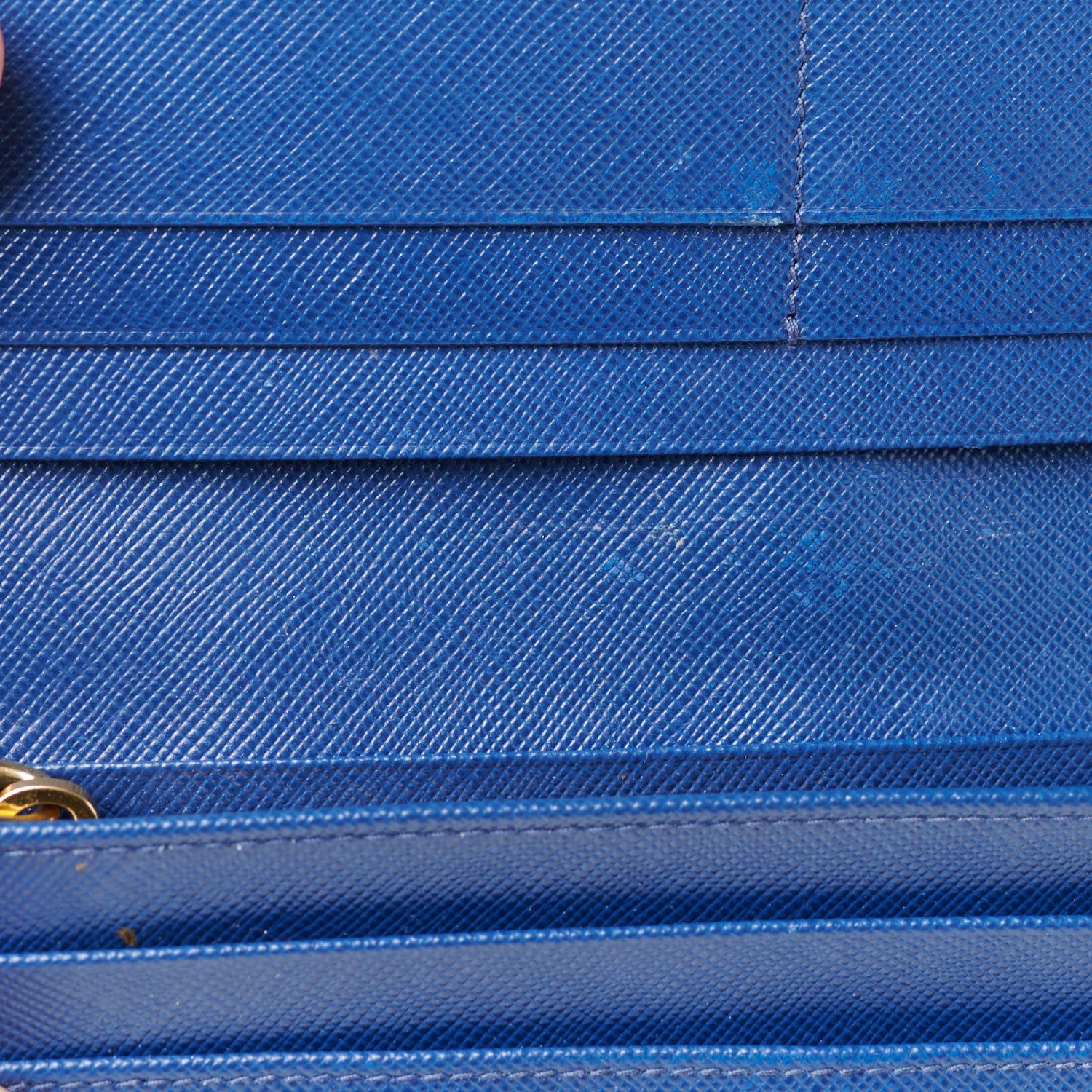 Prada Saffiano Metal Continental Flap Wallet Bleuette 13 of 14