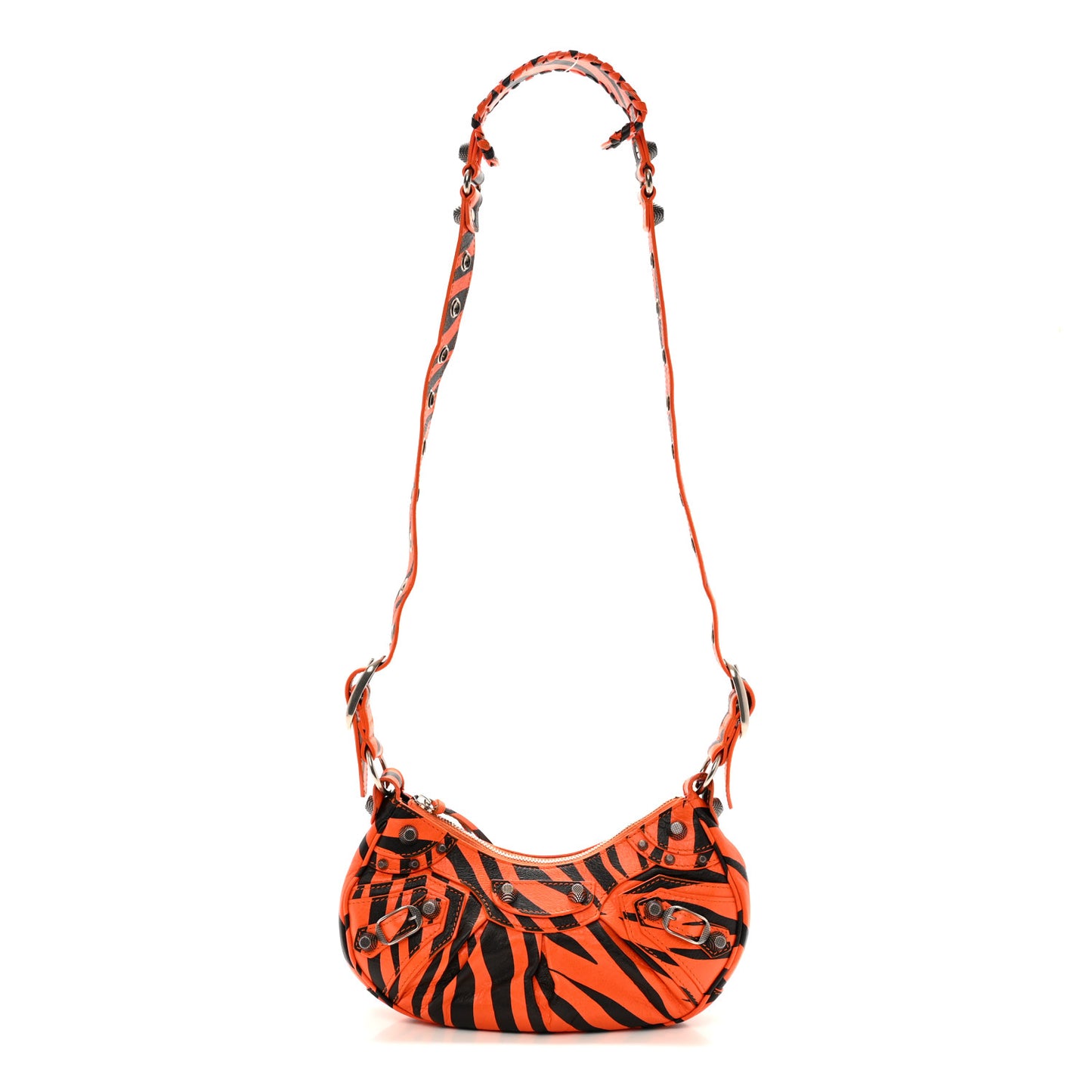 Agneau Arena Le Cagole Shoulder Bag XS Orange Black