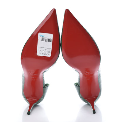 Christian Louboutin Crocodile Embossed Calfskin Iriza 100 Pumps 39 Green 5 of 9