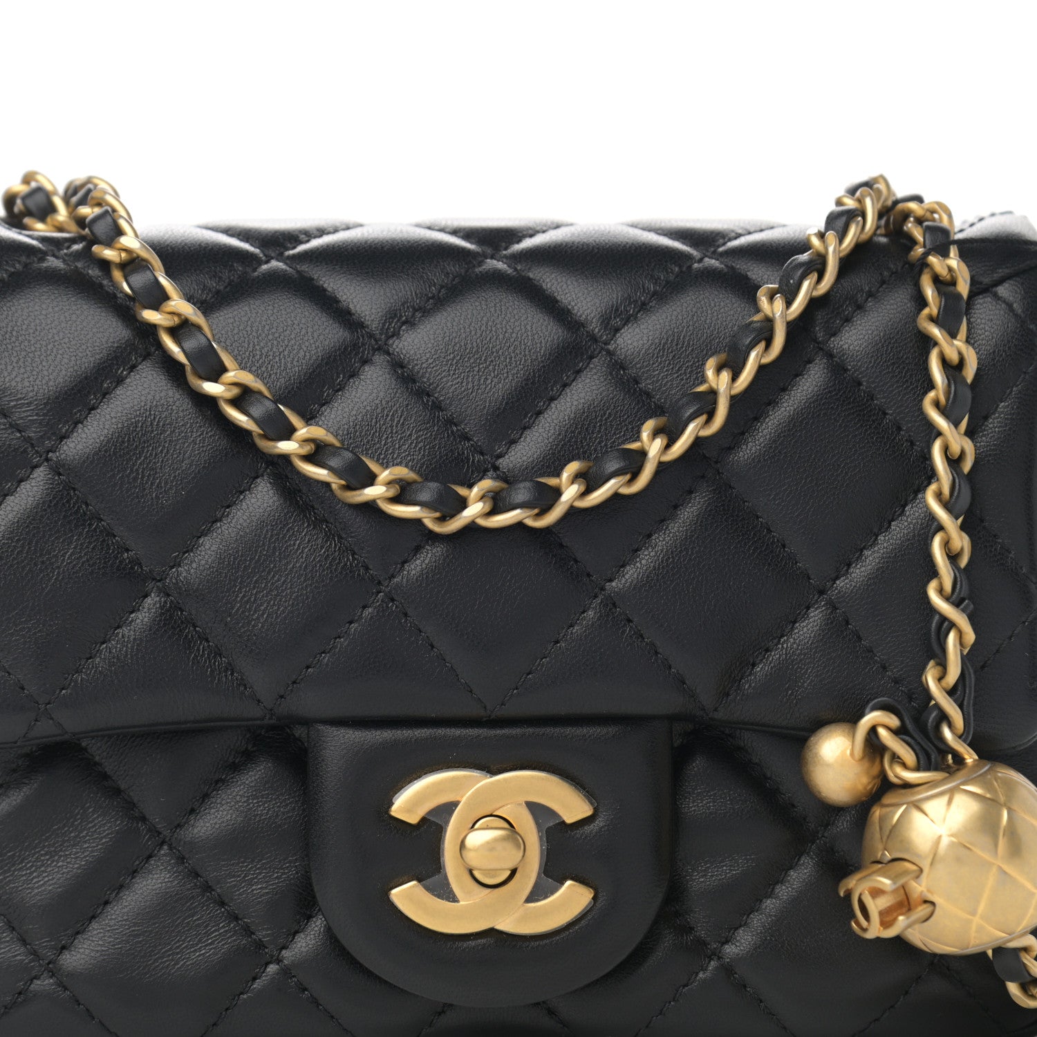 Chanel Lambskin Quilted Mini Pearl Crush Flap Black 8 of 12
