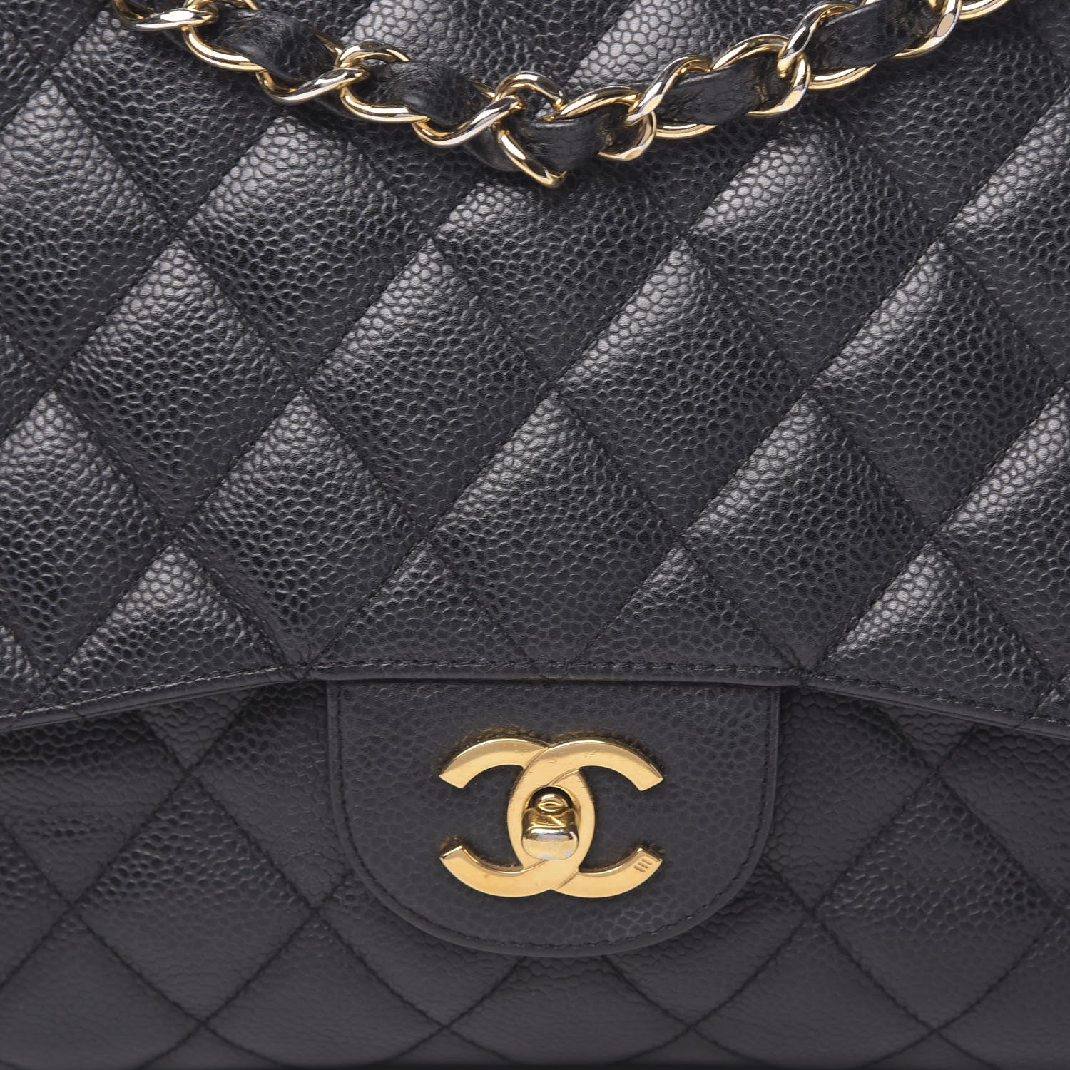 Chanel Caviar Quilted Jumbo Single Flap Black 10 of 12