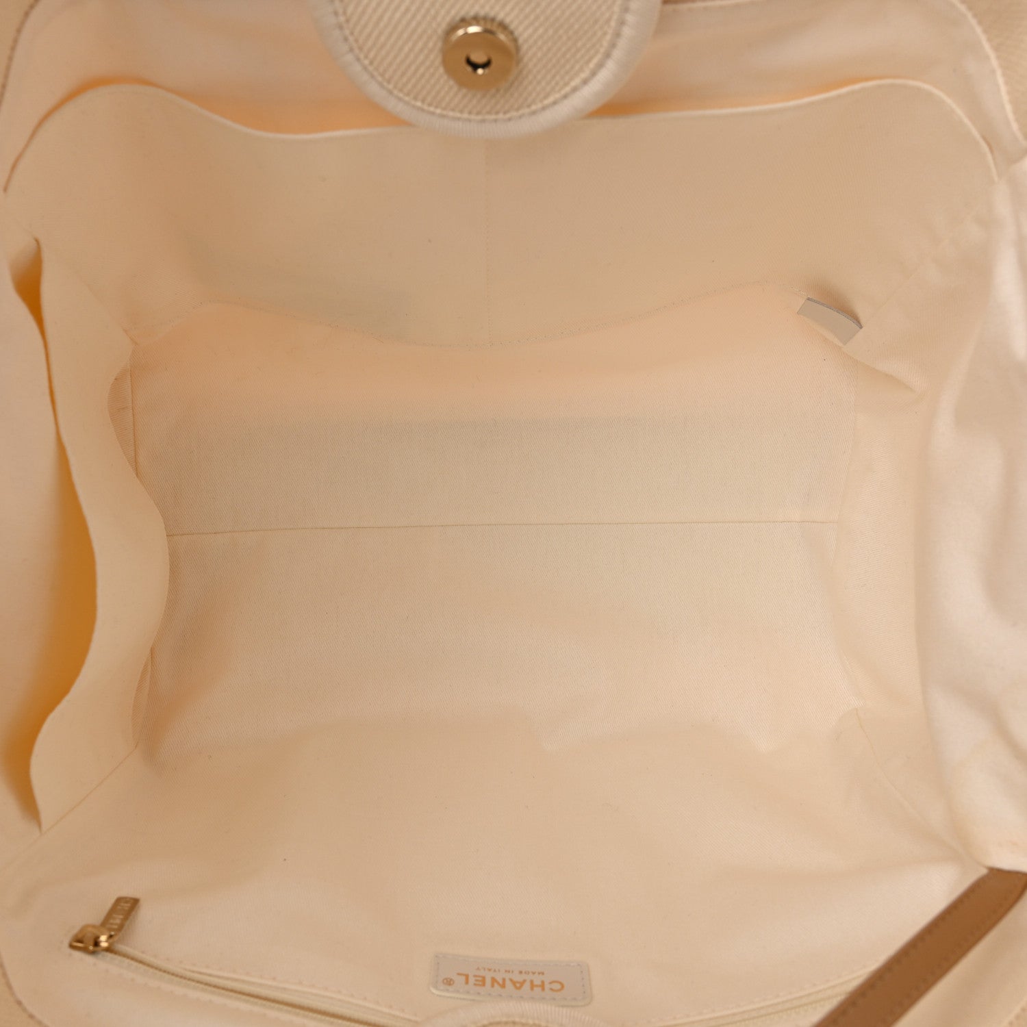 Chanel Canvas Pearl Medium Deauville Tote Ecru Beige 5 of 10