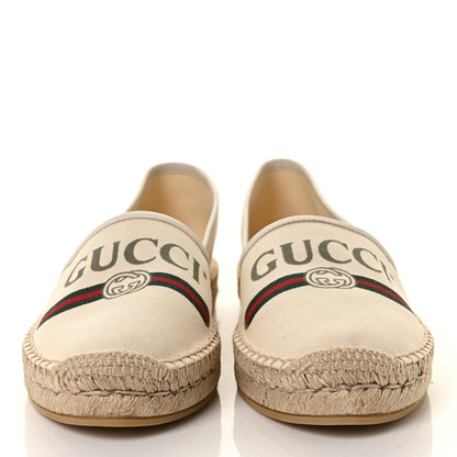 Gucci Canvas Logo Espadrilles 40.5 Greggio White 2 of 9