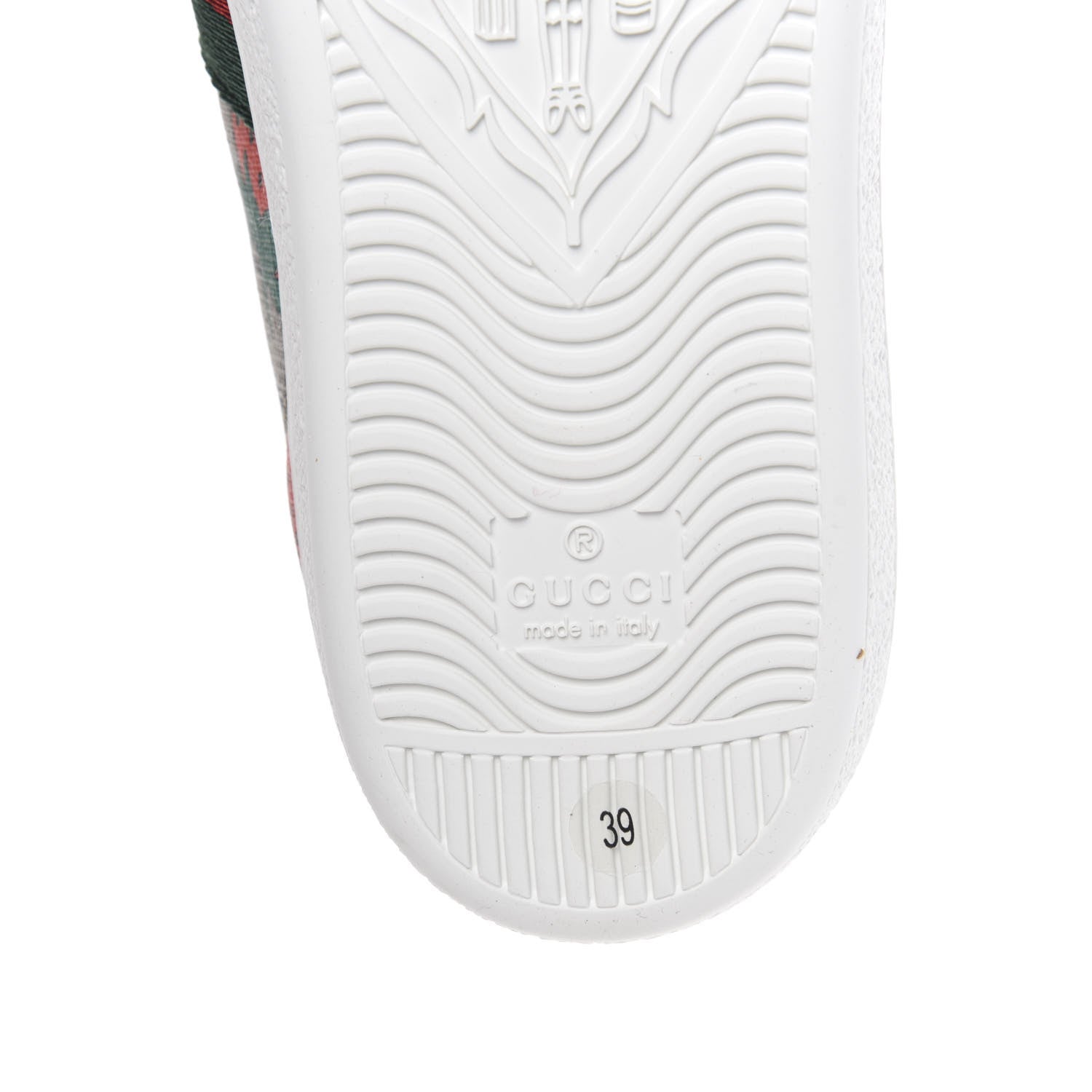 Gucci GG Supreme Monogram Strawberry Web Womens Ace Sneakers 39 Beige Multicolor Red Green 8 of 9