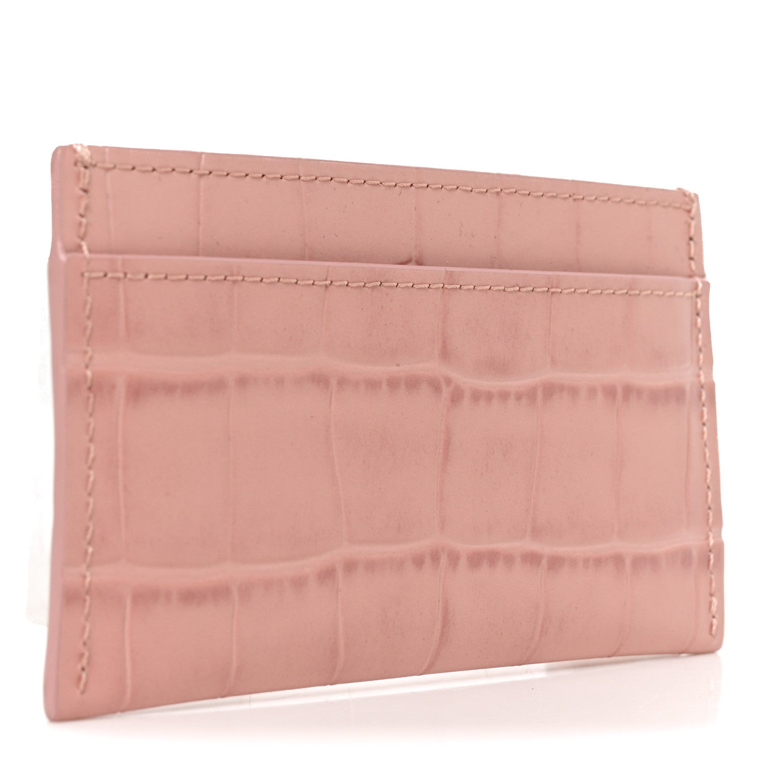 Chanel Calfskin Crocodile Embossed Crococo Card Holder Light Pink 3 of 8