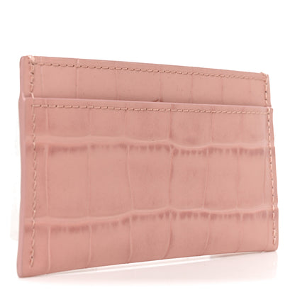 Chanel Calfskin Crocodile Embossed Crococo Card Holder Light Pink 3 of 8