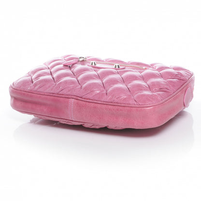 Balenciaga Chevre Quilted Matelasse Makeup Clutch GM Bubblegum 4 of 6