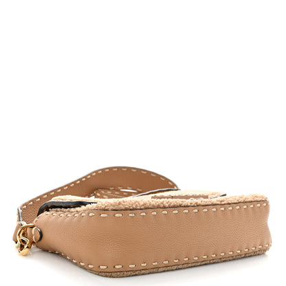 Fendi Curly Sheepskin Cuoio Romano Selleria Baguette Camel Cammello 4 of 9