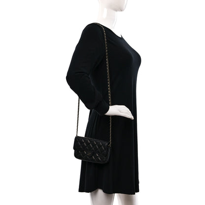 Chanel Caviar Quilted Flap Phone Holder With Chain Black 2 of 13