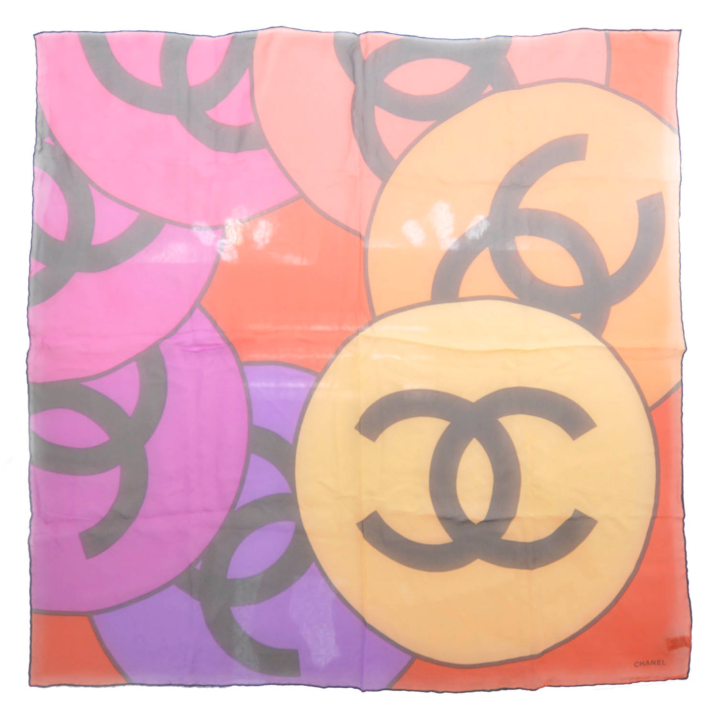 Silk Chiffon CC Scarf Multicolor
