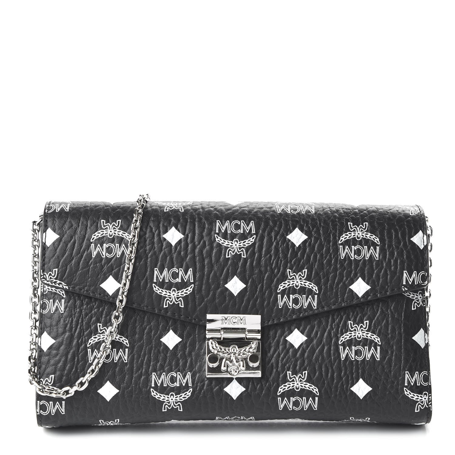 MCM Visetos Monogram Medium Millie Crossbody Bag Black 1 of 9