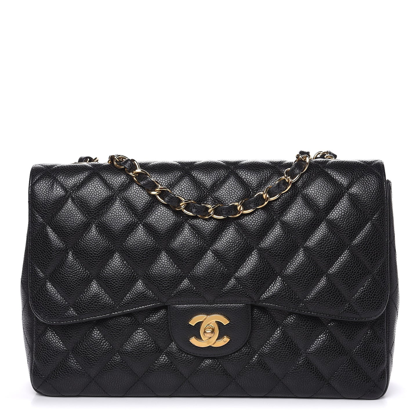 Caviar Quilted Jumbo Single Flap Black