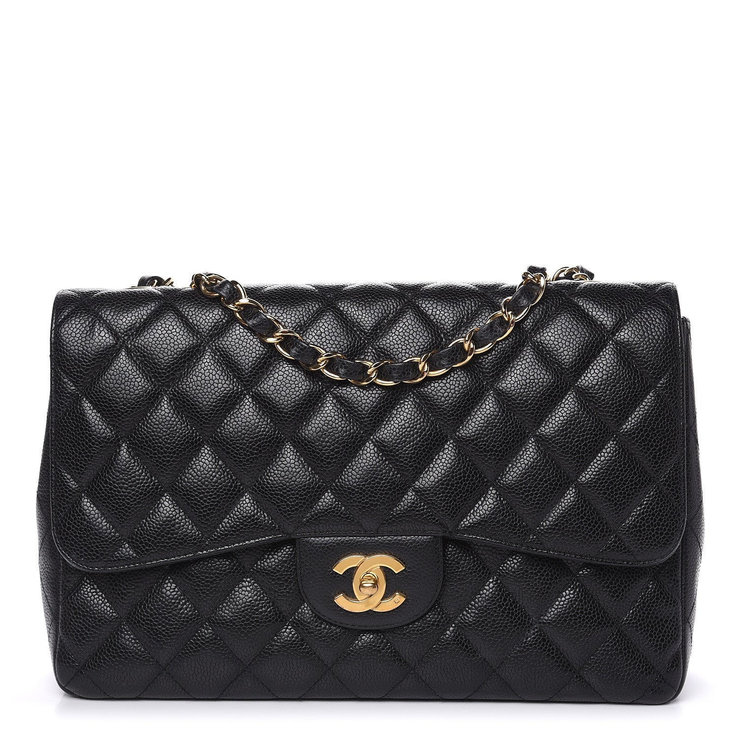 Chanel Caviar Quilted Jumbo Single Flap Black 1 of 16