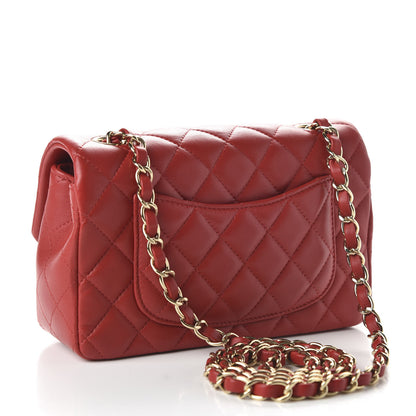 Chanel Lambskin Quilted Mini Rectangular Flap Red 3 of 11