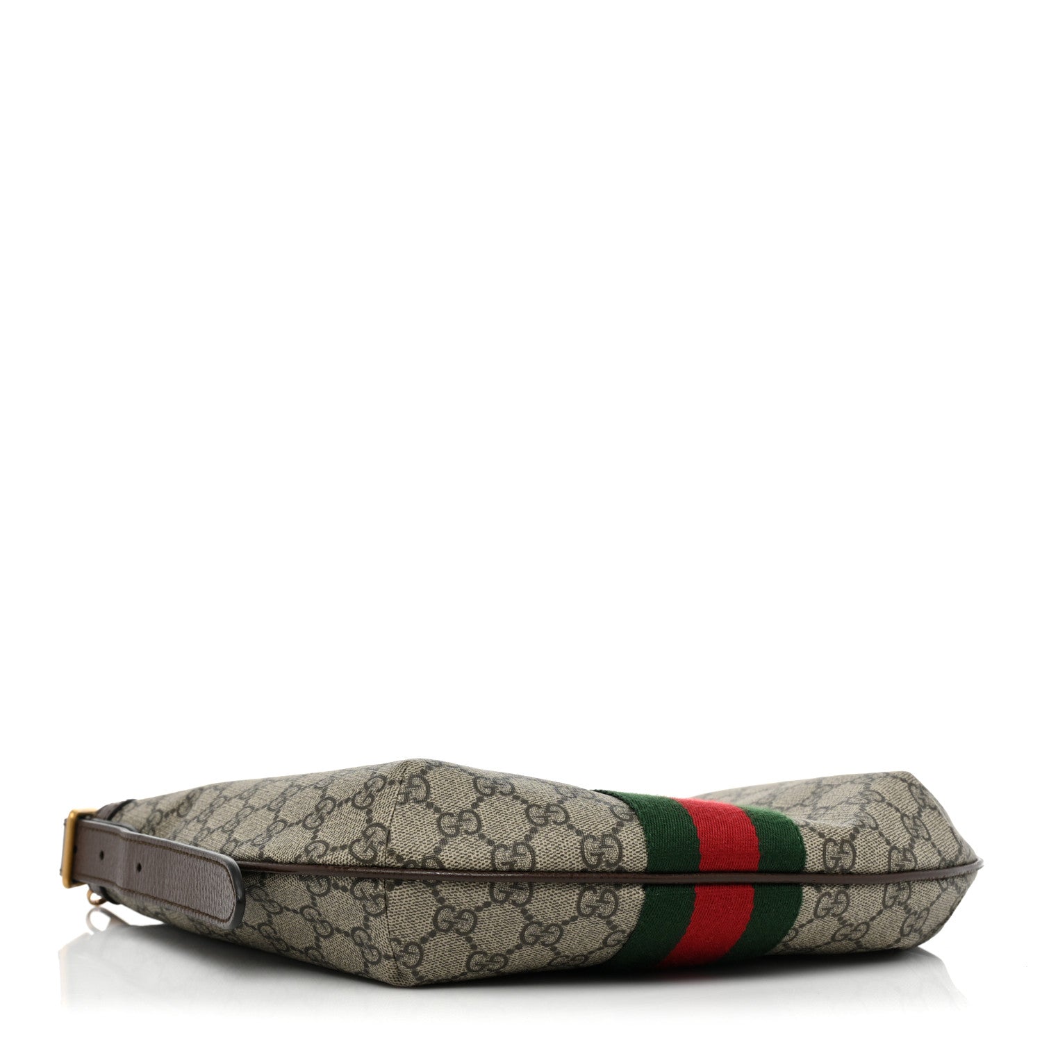 Gucci GG Supreme Monogram Textured Dollar Calfskin Web Small Ophidia Half Moon Hobo Beige Ebony New Acero 4 of 8