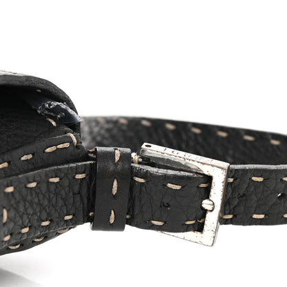 Fendi Calfskin Romano Selleria Baguette Black 11 of 13
