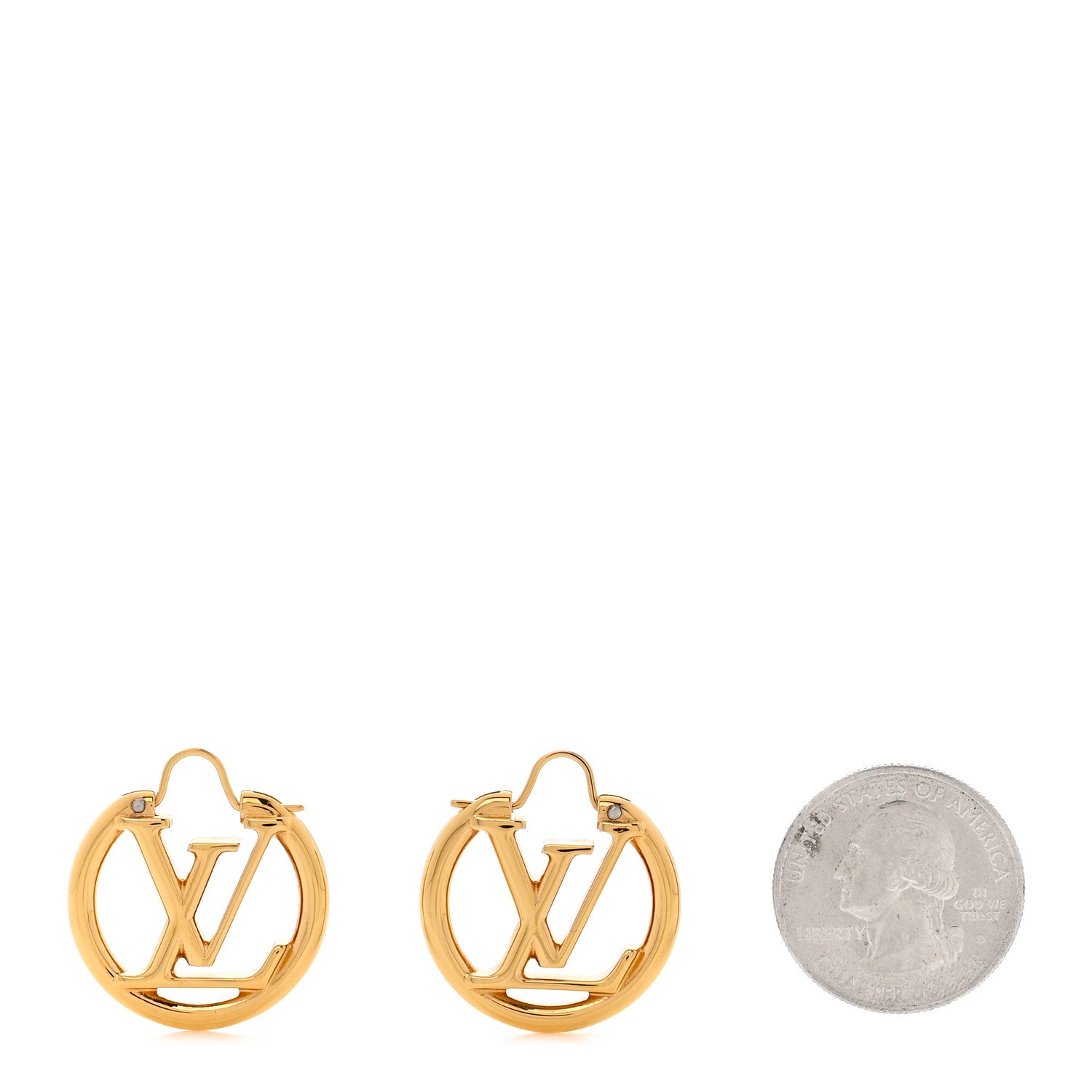 Louis Vuitton Metal Small Louise Hoop Earrings Gold 2 of 6