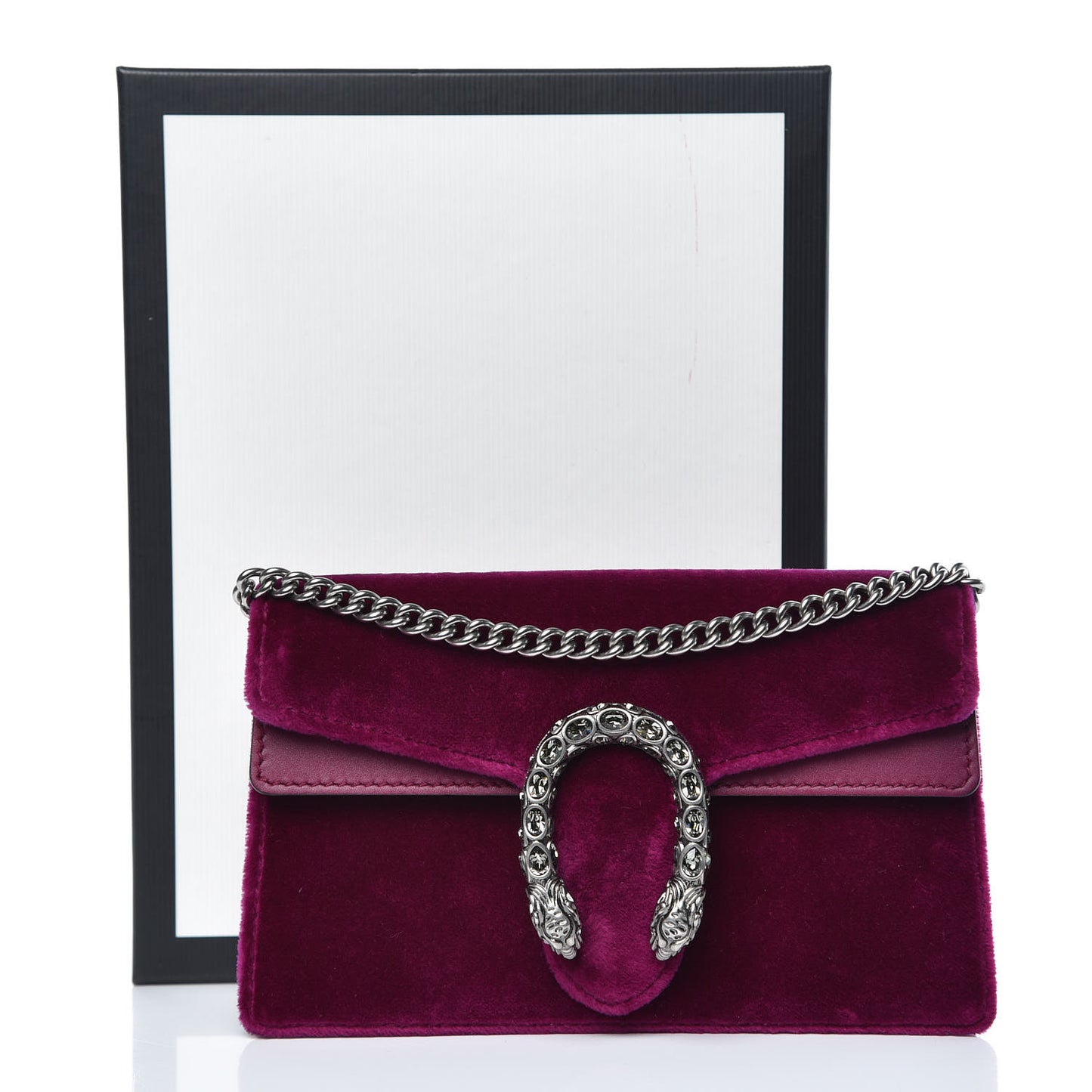 Velvet Super Mini Dionysus Shoulder Bag Fuchsia Violet Cyclamen