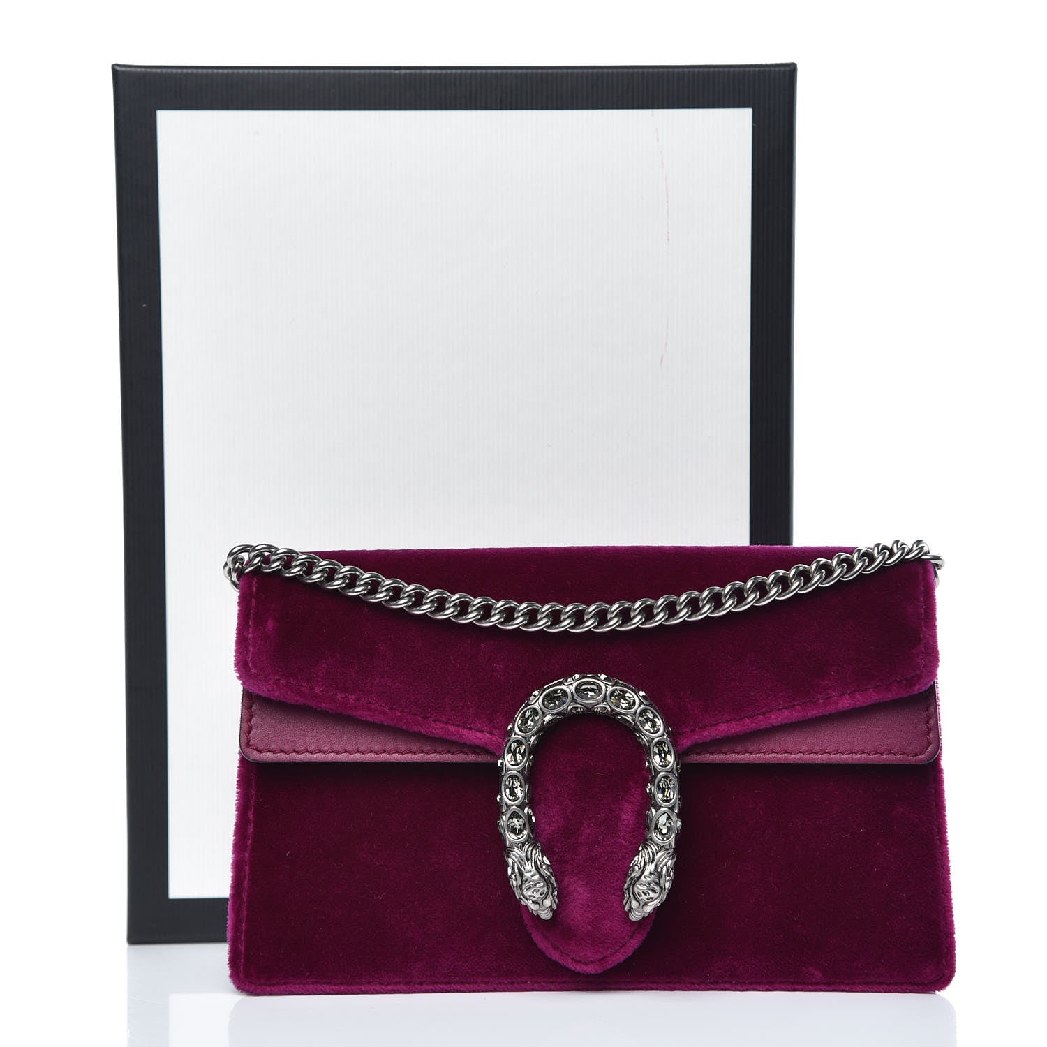 Gucci Velvet Super Mini Dionysus Shoulder Bag Fuchsia Violet Cyclamen 9 of 9