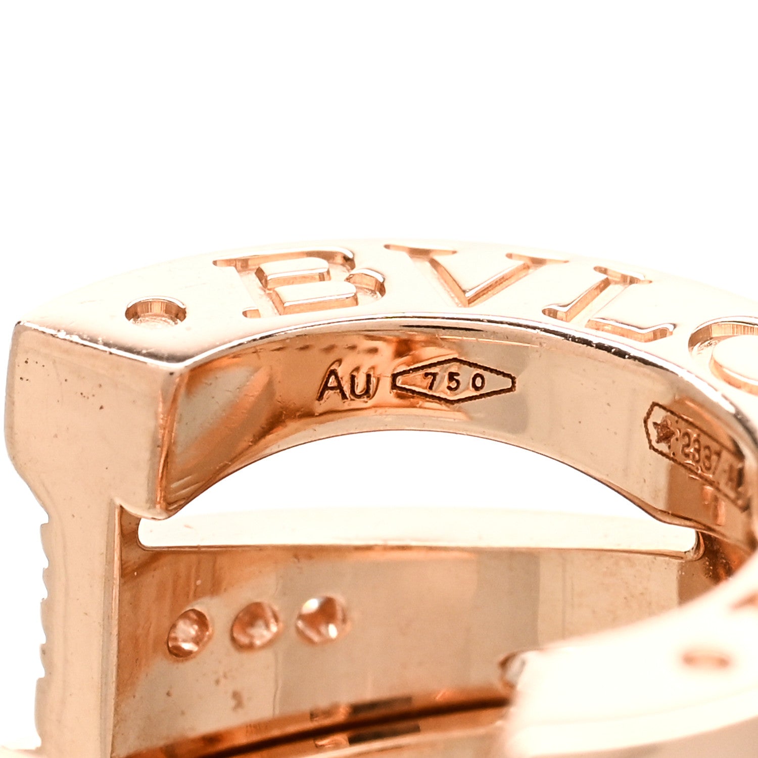 Bulgari 18K Rose Gold Diamond B.Zero1 Legend Hoop Earrings 6 of 7