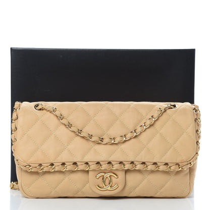 Chanel Calfskin Quilted Medium Chain Me Flap Light Beige 12 of 12