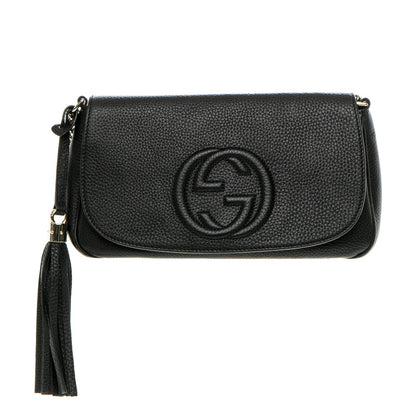 Gucci Pebbled Calfskin Medium Soho Flap Crossbody Black 1 of 7