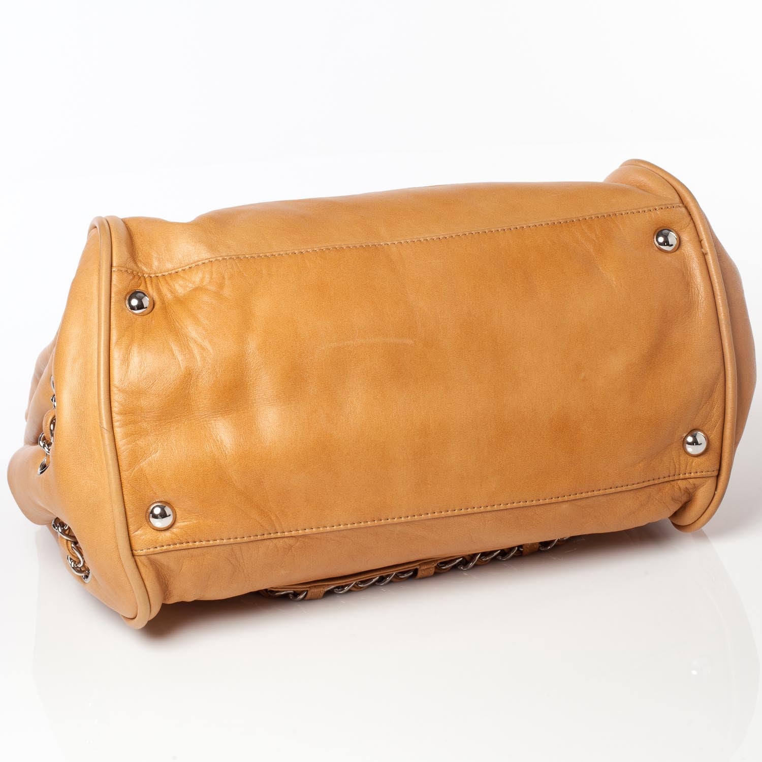 Chanel Leather Diagonal Ligne Large Tote Dark Beige 7 of 11