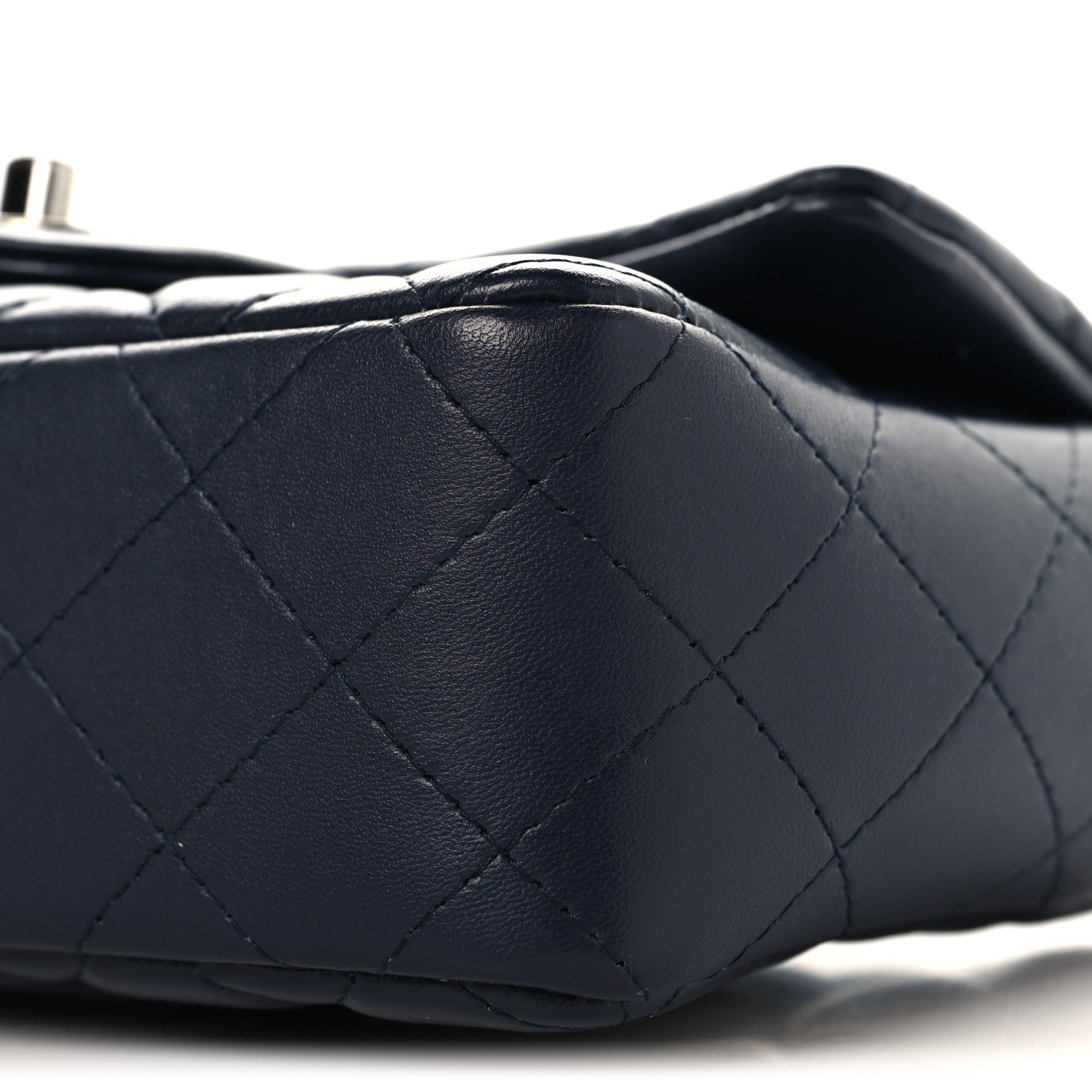 Chanel Lambskin Quilted Mini Rectangular Flap Dark Navy Blue 10 of 10