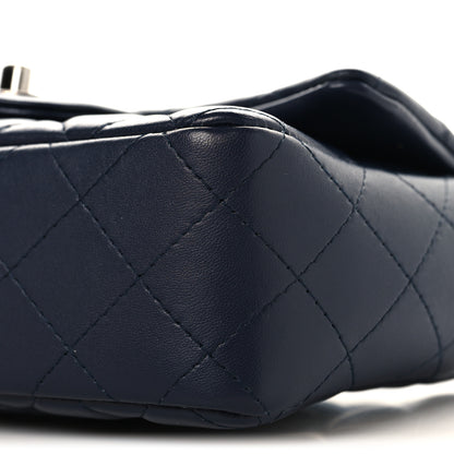 Chanel Lambskin Quilted Mini Rectangular Flap Dark Navy Blue 10 of 10