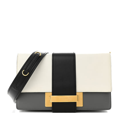 Prada City Calf Ribbon Bag Black Marmo Bianco 1 of 10