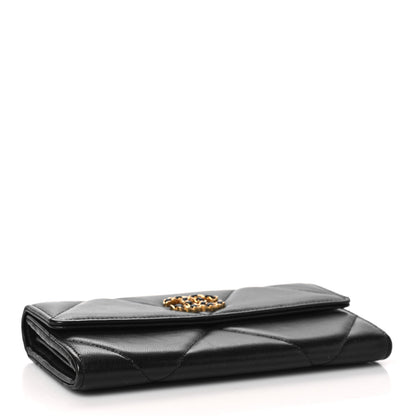 Chanel Lambskin Quilted Chanel 19 Flap Wallet Black 4 of 12