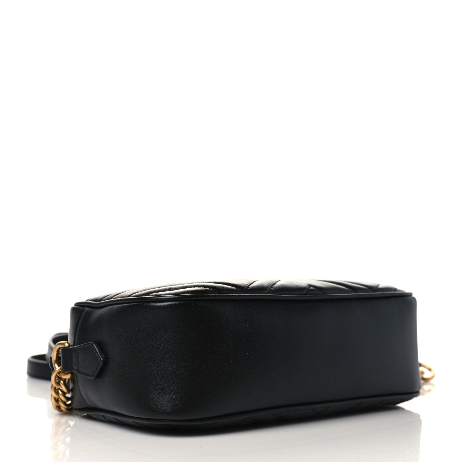 Gucci Calfskin Matelasse Small GG Marmont Chain Shoulder Bag Black 4 of 7