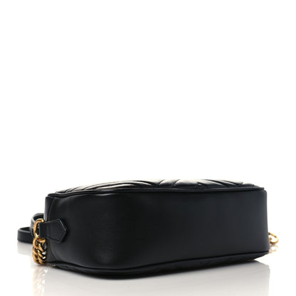 Gucci Calfskin Matelasse Small GG Marmont Chain Shoulder Bag Black 4 of 7