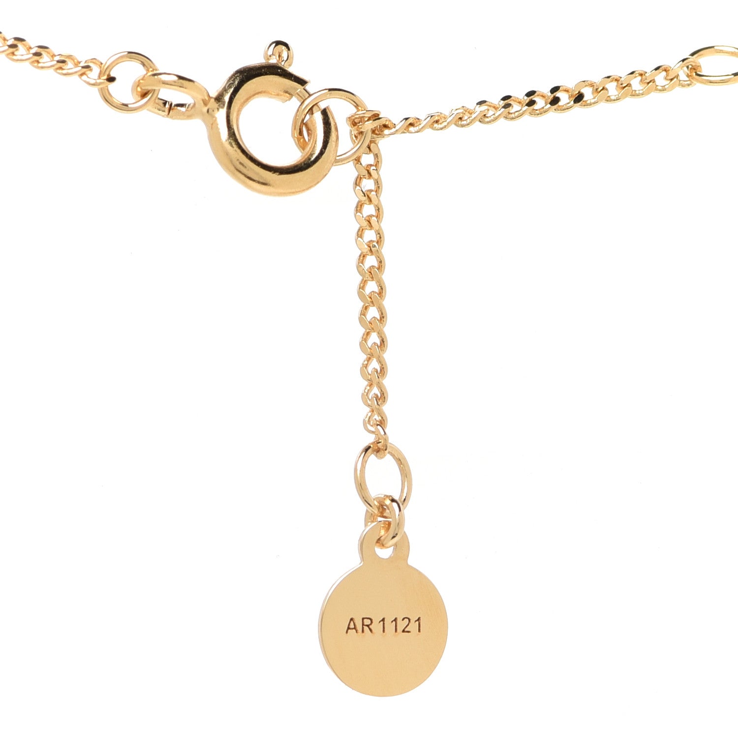 Fendi Metal Karligraphy Necklace Gold 6 of 7