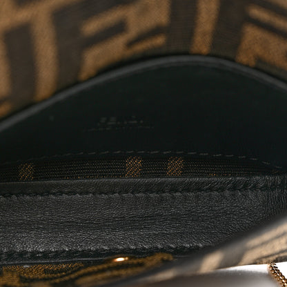 Fendi Fabric Jacquard FF 1974 Nano Baguette Charm Tobacco Moro Black 5 of 7