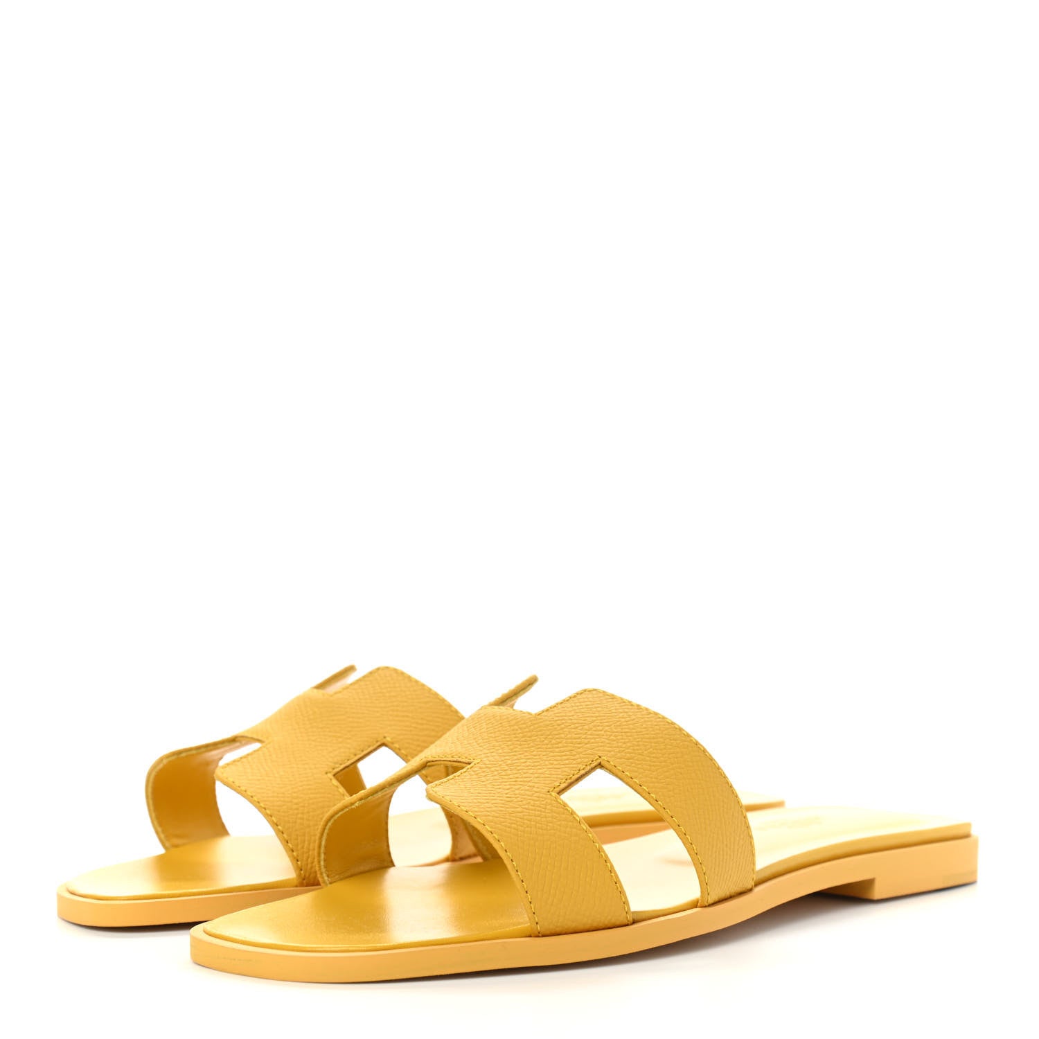 Hermes Epsom Oran Sandals 37 Jaune Sable 3 of 8