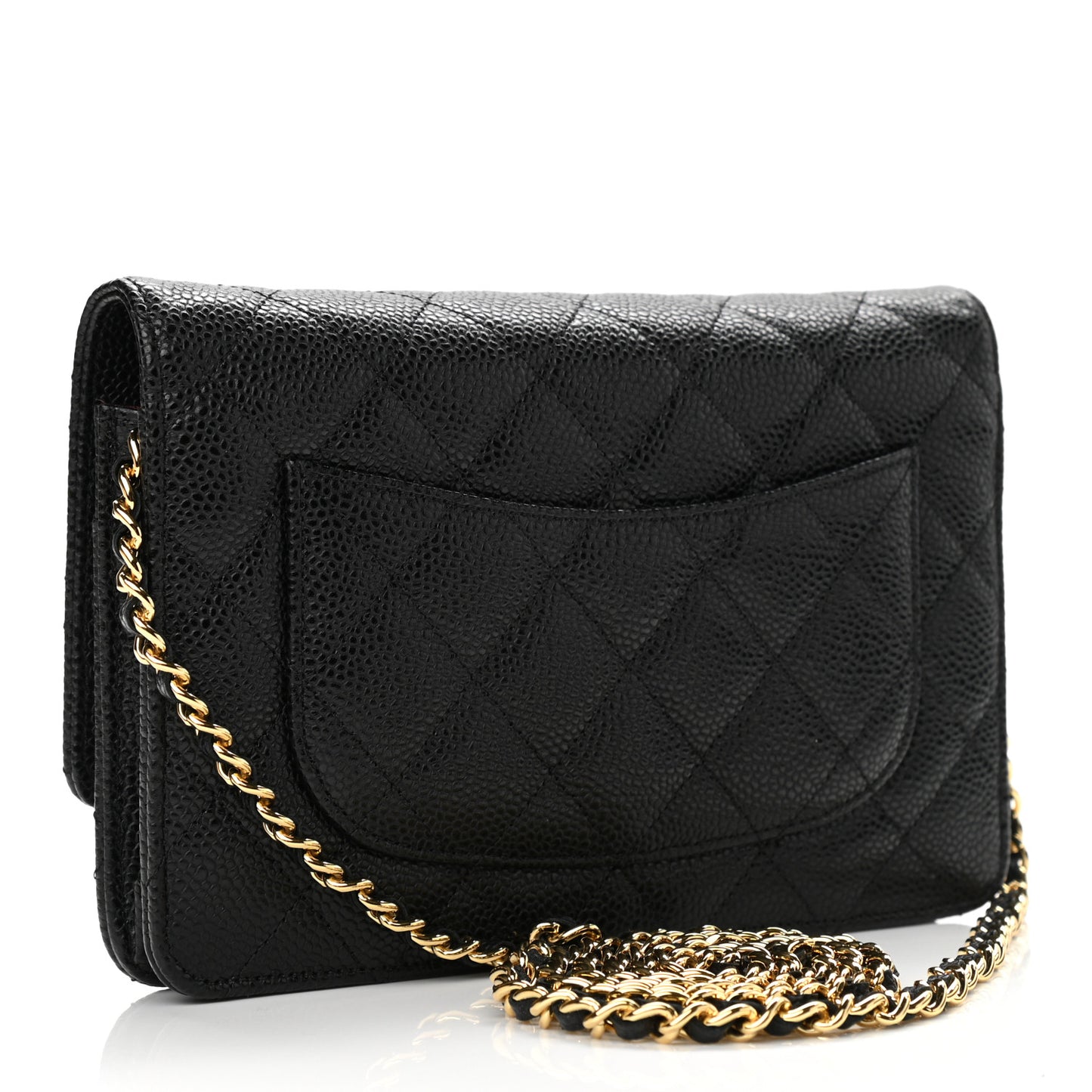 Caviar Quilted Wallet On Chain WOC Black