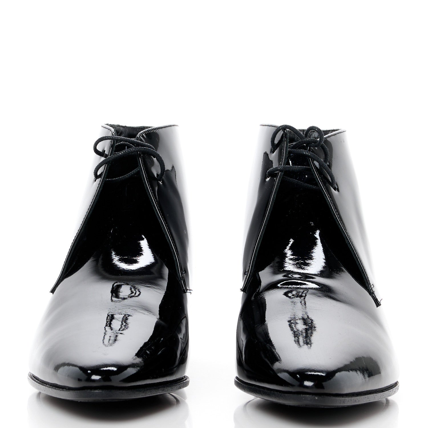 Saint Laurent Patent Calfskin Joan Ankle Boots 41 Black 2 of 8