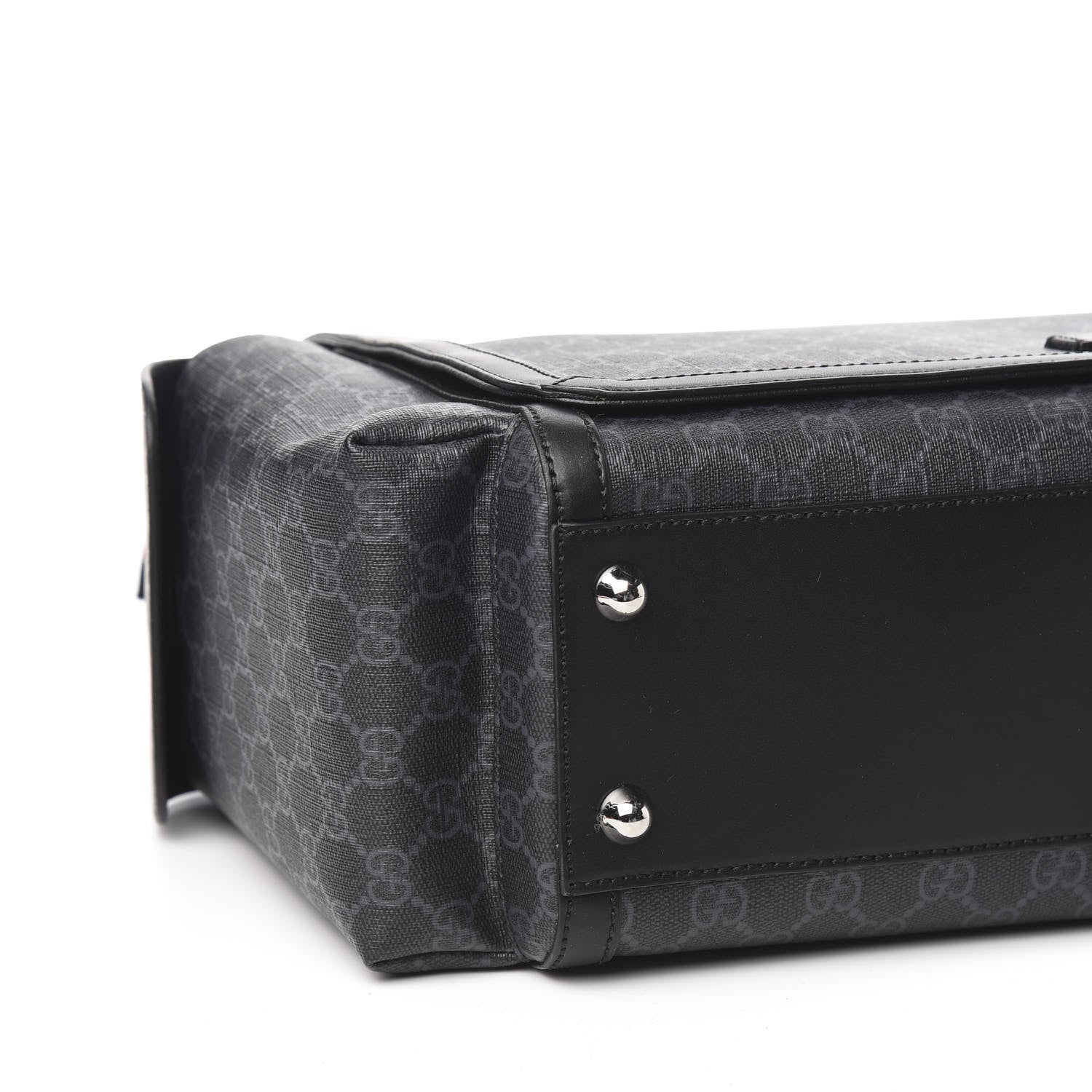 Gucci GG Supreme Monogram Web Messenger Diaper Bag Black Grey 8 of 11
