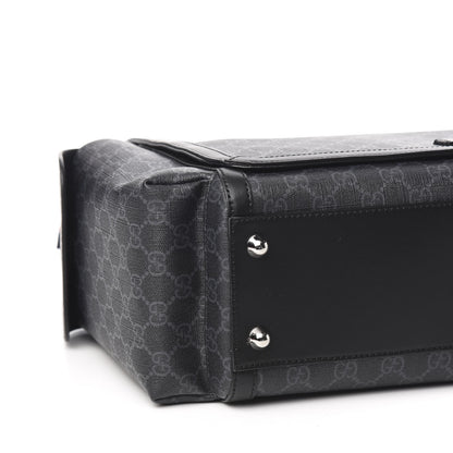 Gucci GG Supreme Monogram Web Messenger Diaper Bag Black Grey 8 of 11