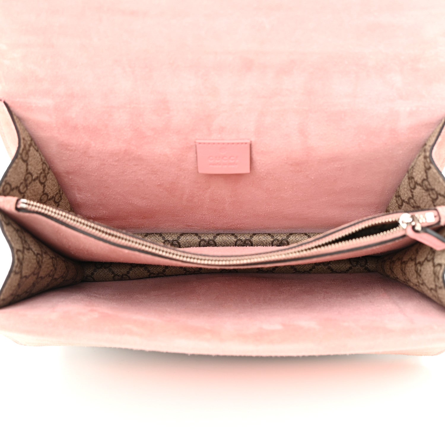Gucci GG Supreme Monogram Suede Crystal Medium Dionysus Shoulder Bag Beige Ebony Light Peonia 5 of 17