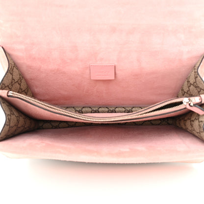 Gucci GG Supreme Monogram Suede Crystal Medium Dionysus Shoulder Bag Beige Ebony Light Peonia 5 of 17