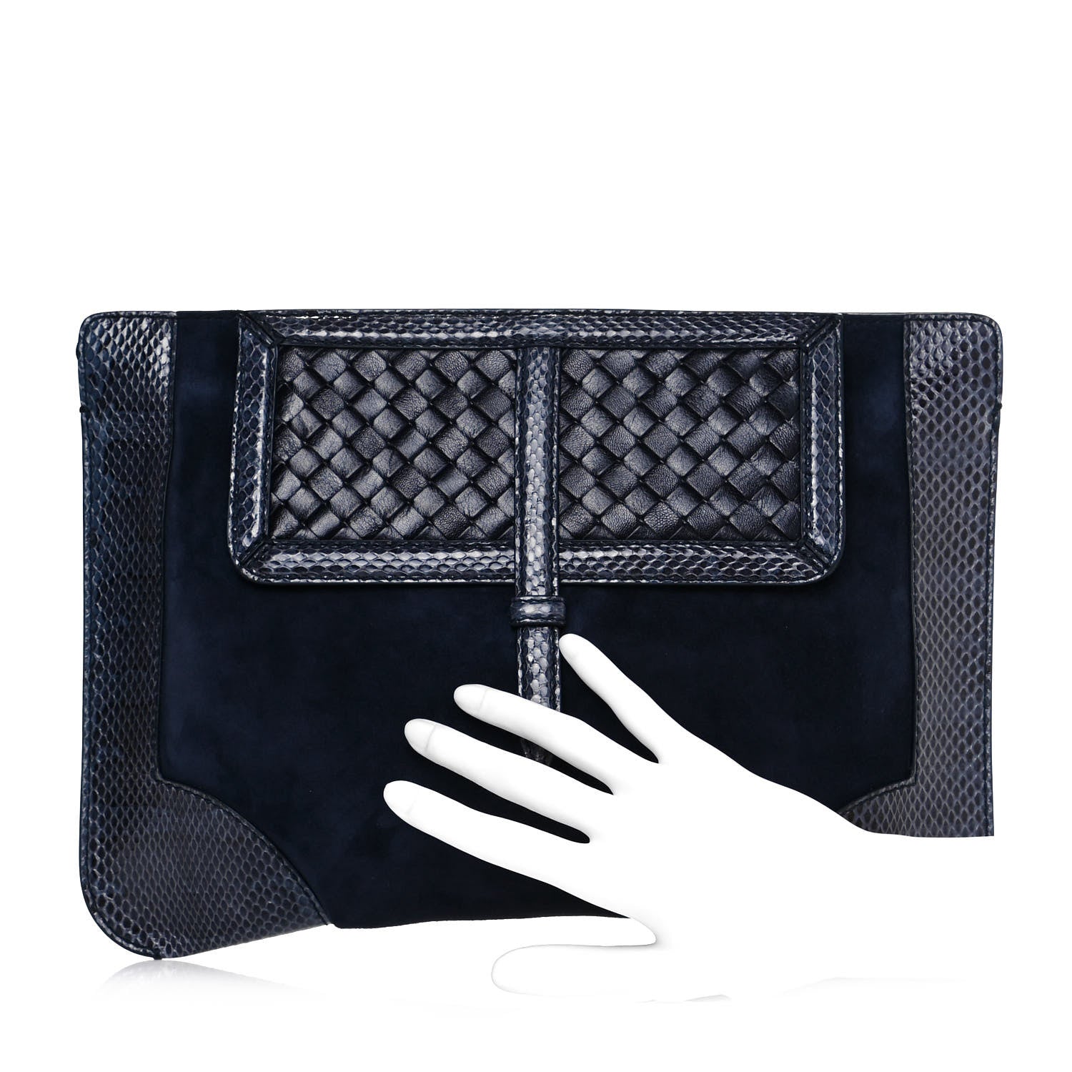 Bottega Veneta Suede Intrecciato Ayers Clutch 2 of 10