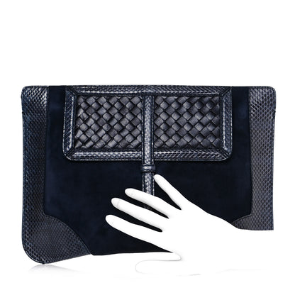 Bottega Veneta Suede Intrecciato Ayers Clutch 2 of 10