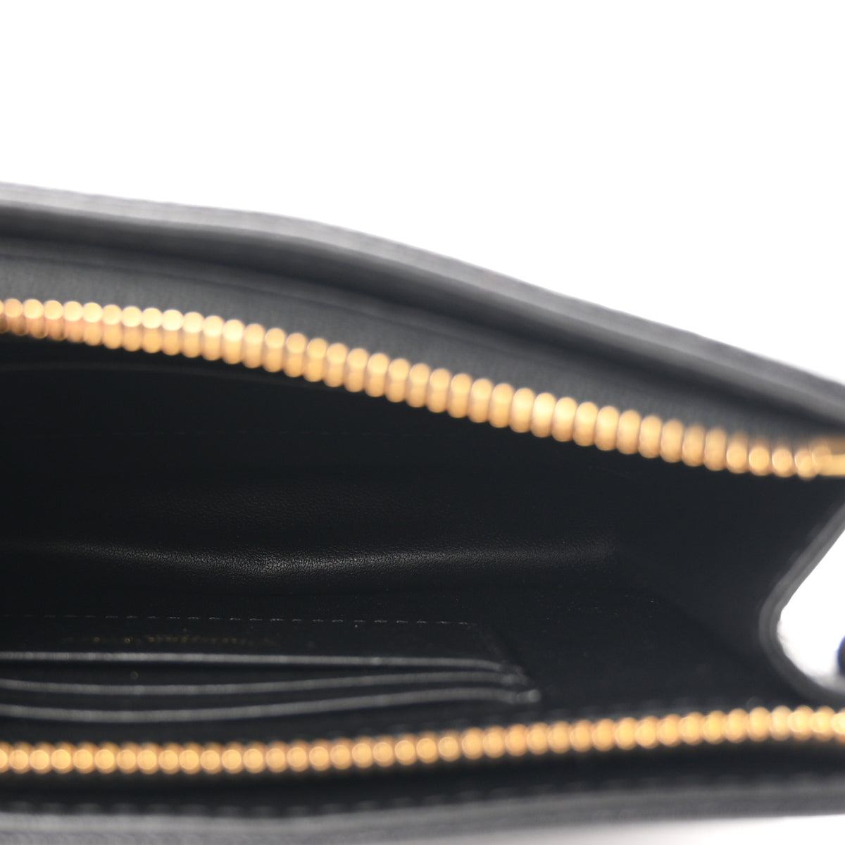 Calfskin Cannage Caro Zipped Pouch With Chain Black